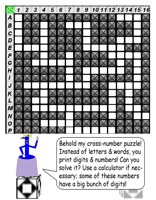 Miss One s Cross Number Puzzle